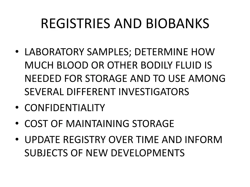 registries and biobanks 1