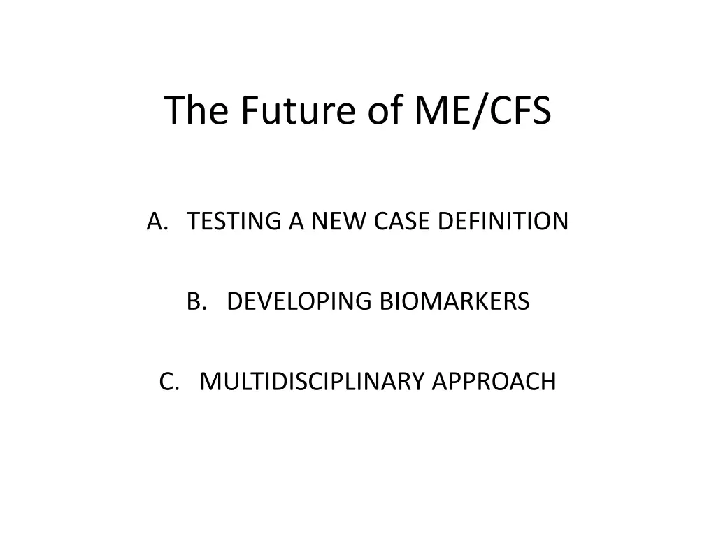 the future of me cfs