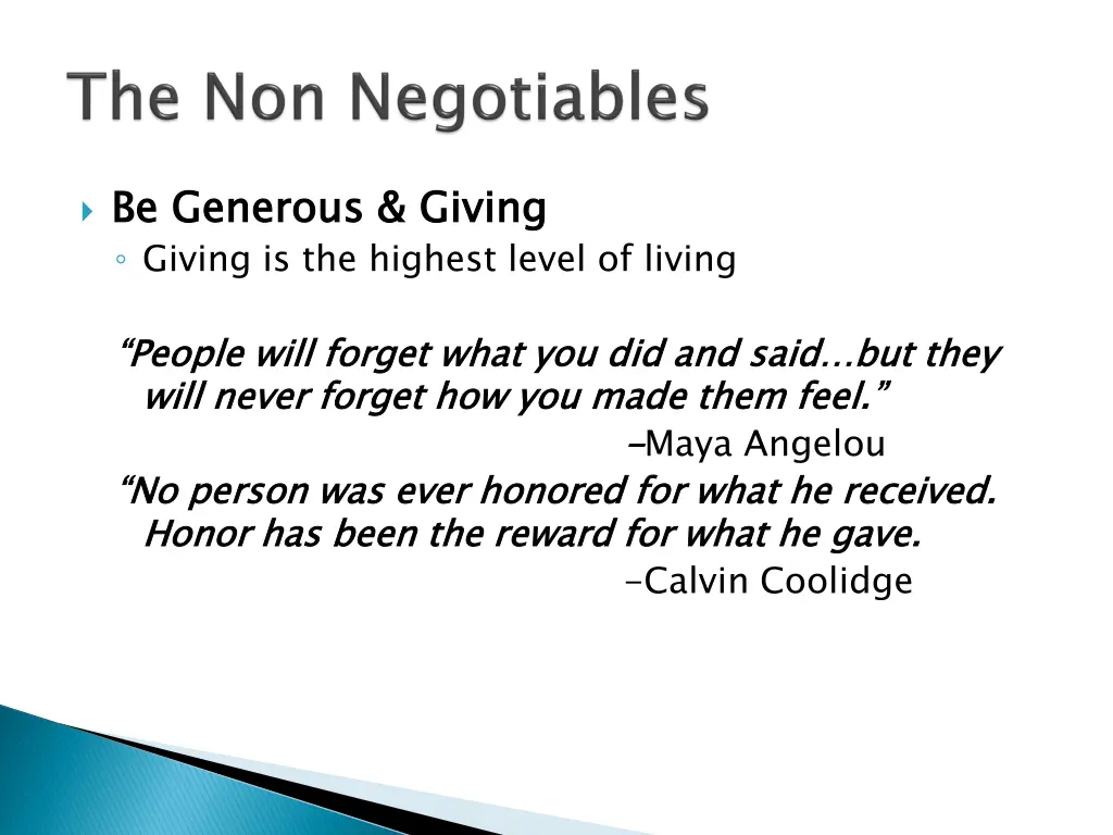 be generous giving giving is the highest level