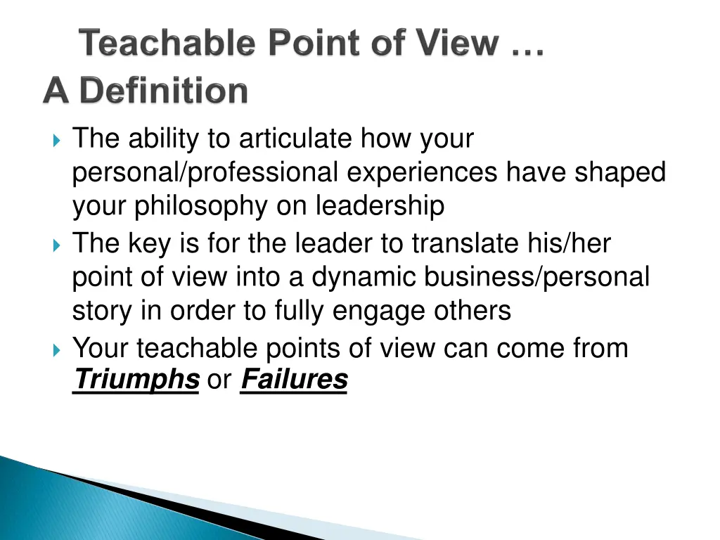 the ability to articulate how your personal