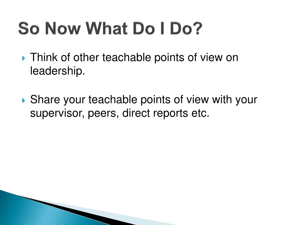 think of other teachable points of view