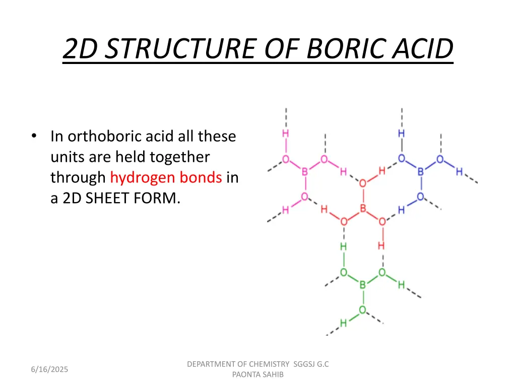 2d structure of boric acid