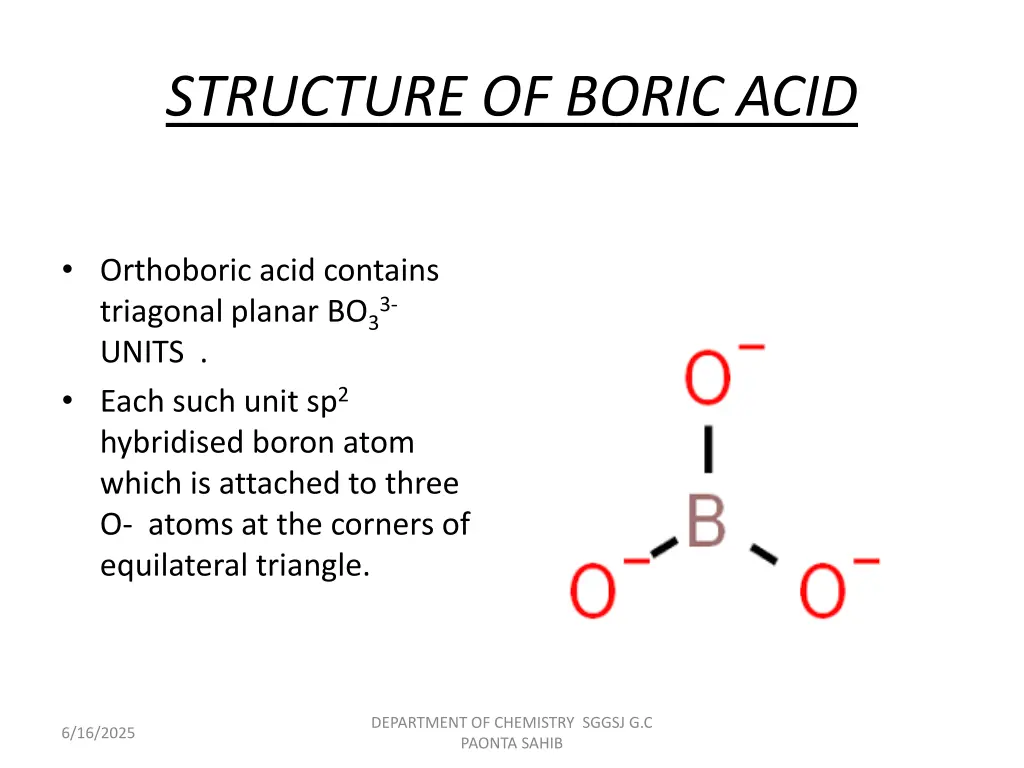 structure of boric acid
