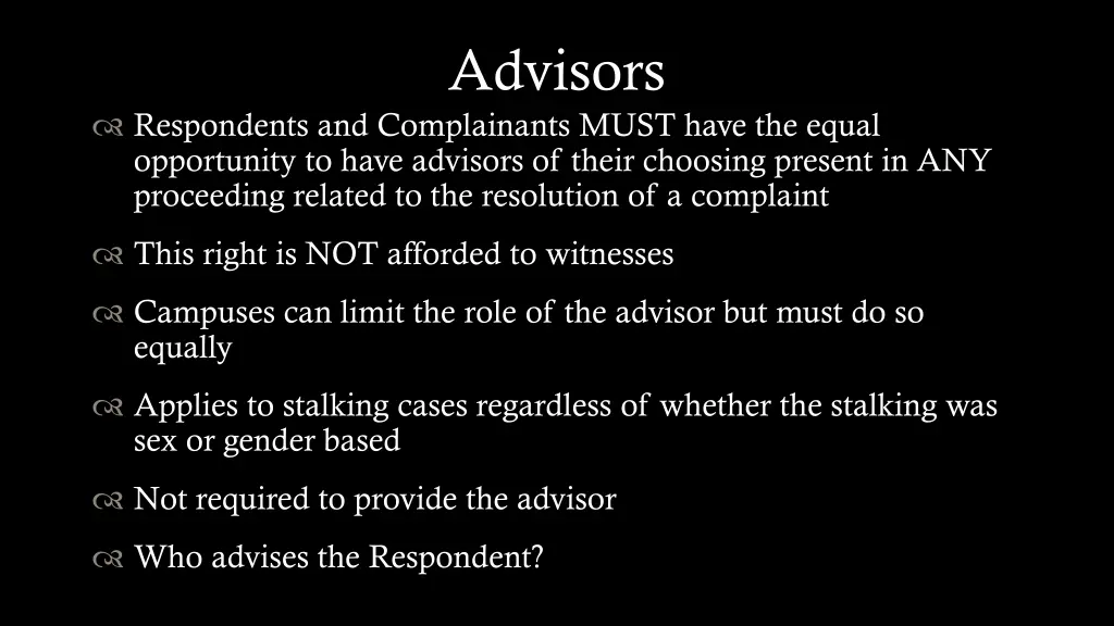 advisors