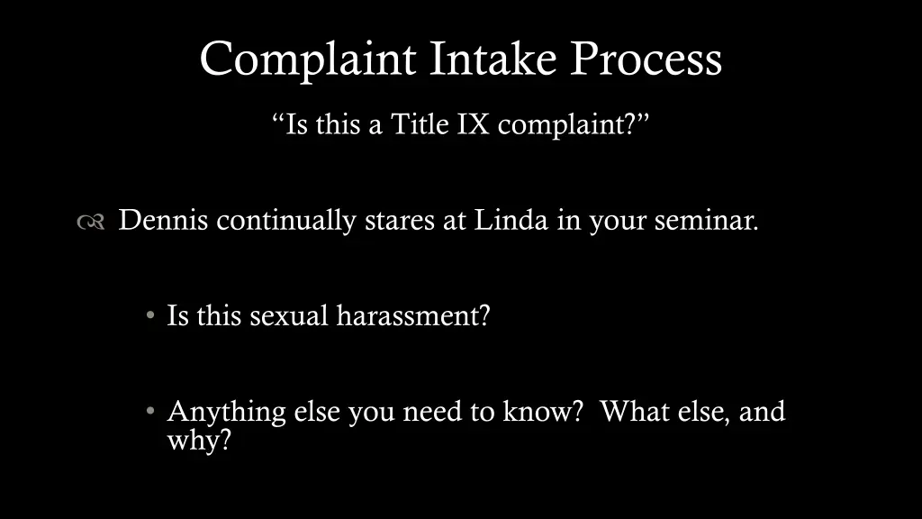 complaint intake process