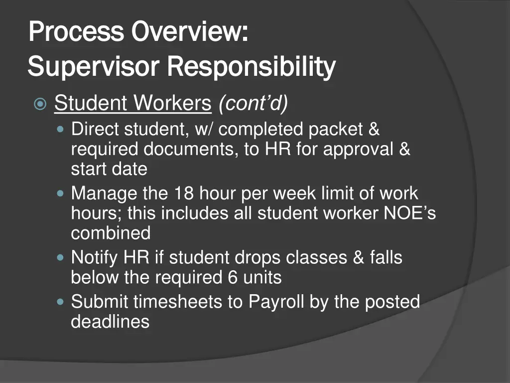 process overview process overview supervisor 1