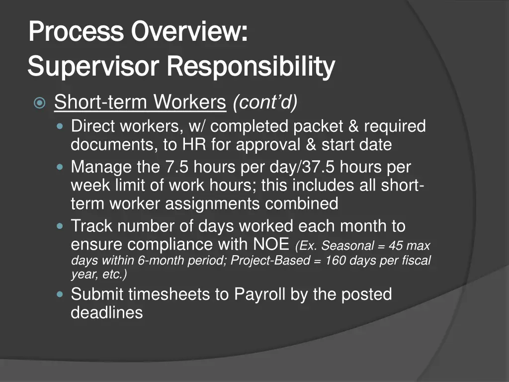 process overview process overview supervisor 3