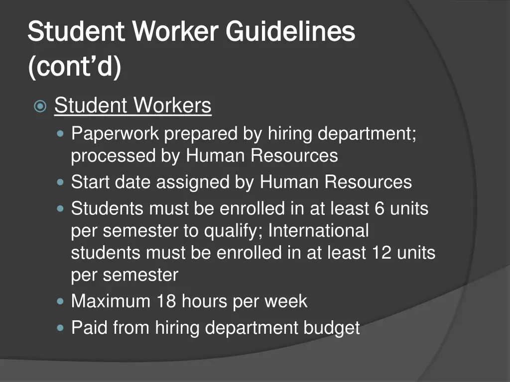 student worker student worker guidelines cont