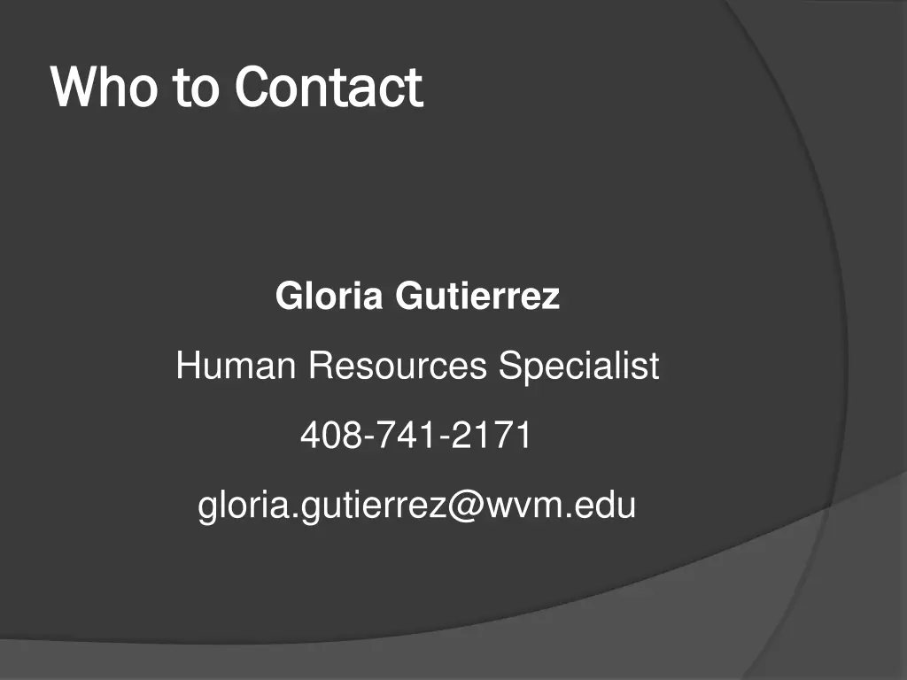 who to contact who to contact