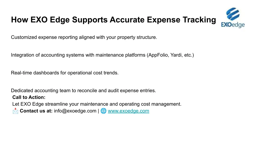 how exo edge supports accurate expense tracking