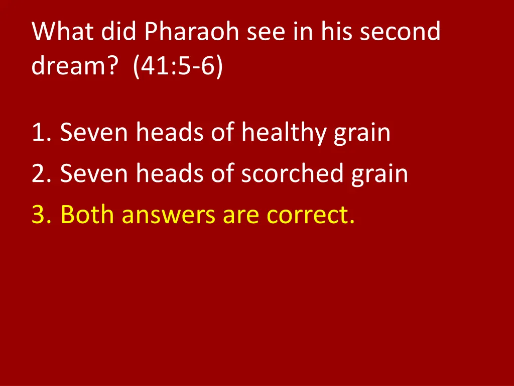 what did pharaoh see in his second dream 41 5 6 1