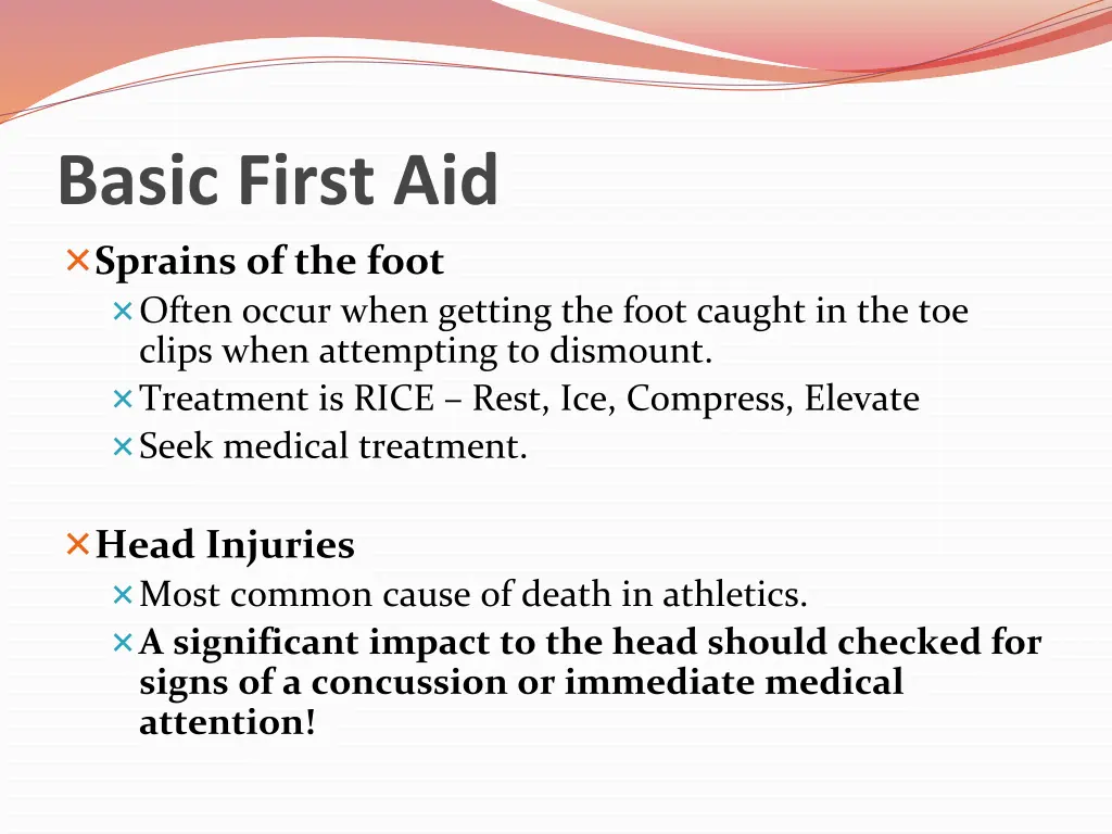 basic first aid sprains of the foot often occur