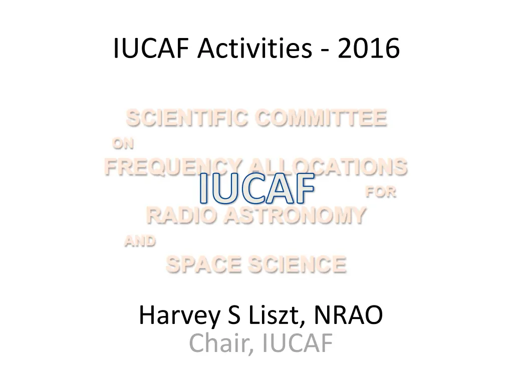 iucaf activities 2016