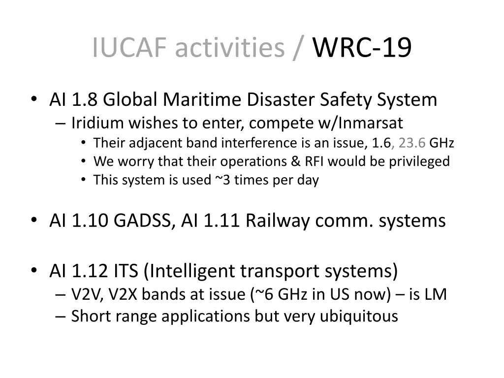 iucaf activities wrc 19 2