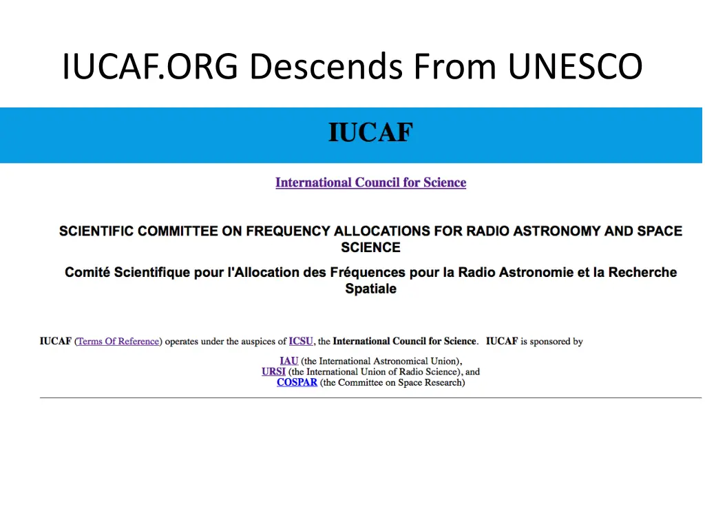 iucaf org descends from unesco