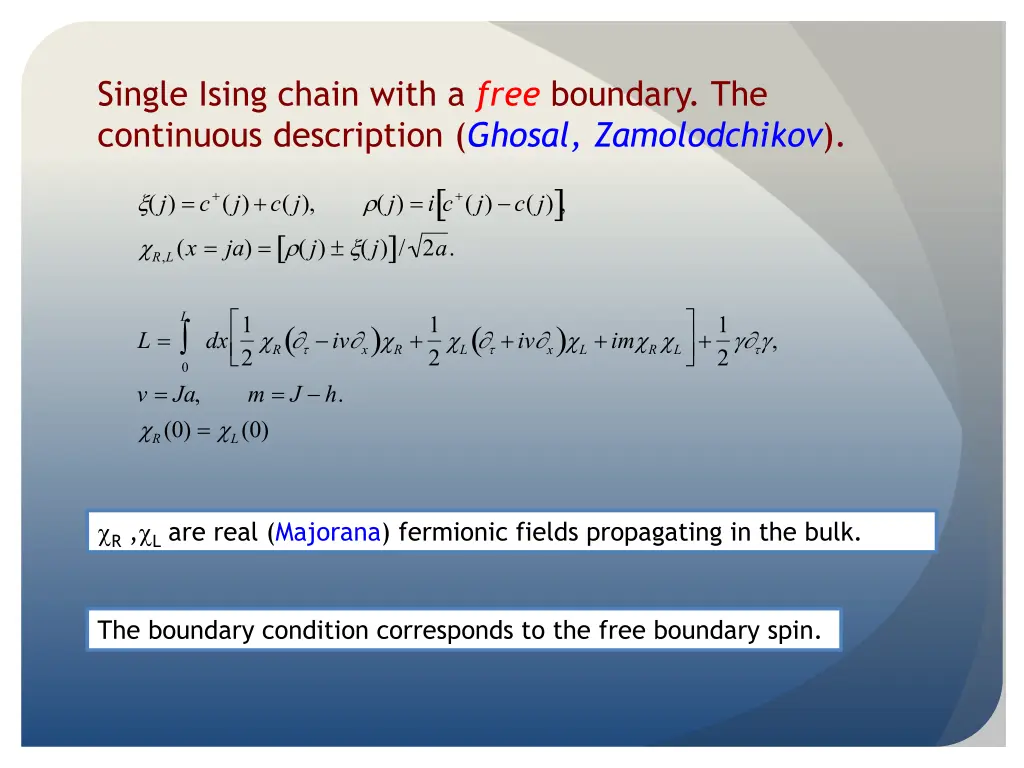 single ising chain with a free boundary
