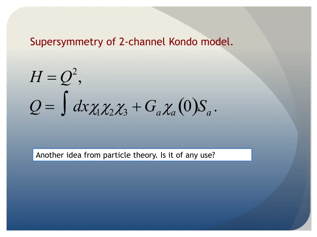 supersymmetry of 2 channel kondo model