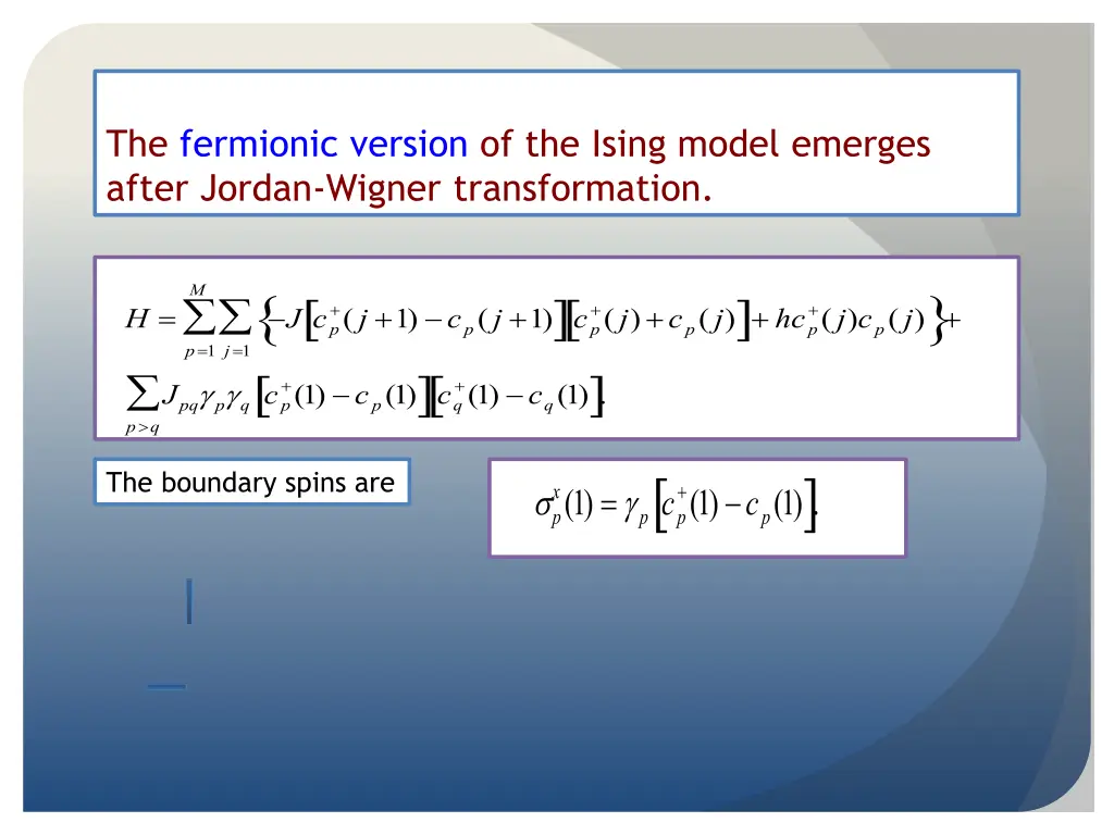 the fermionic version of the ising model emerges