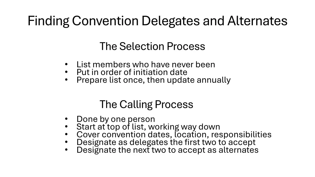 finding convention delegates and alternates