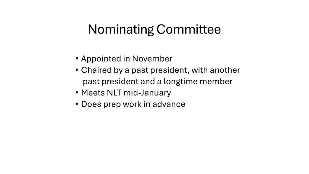 nominating committee