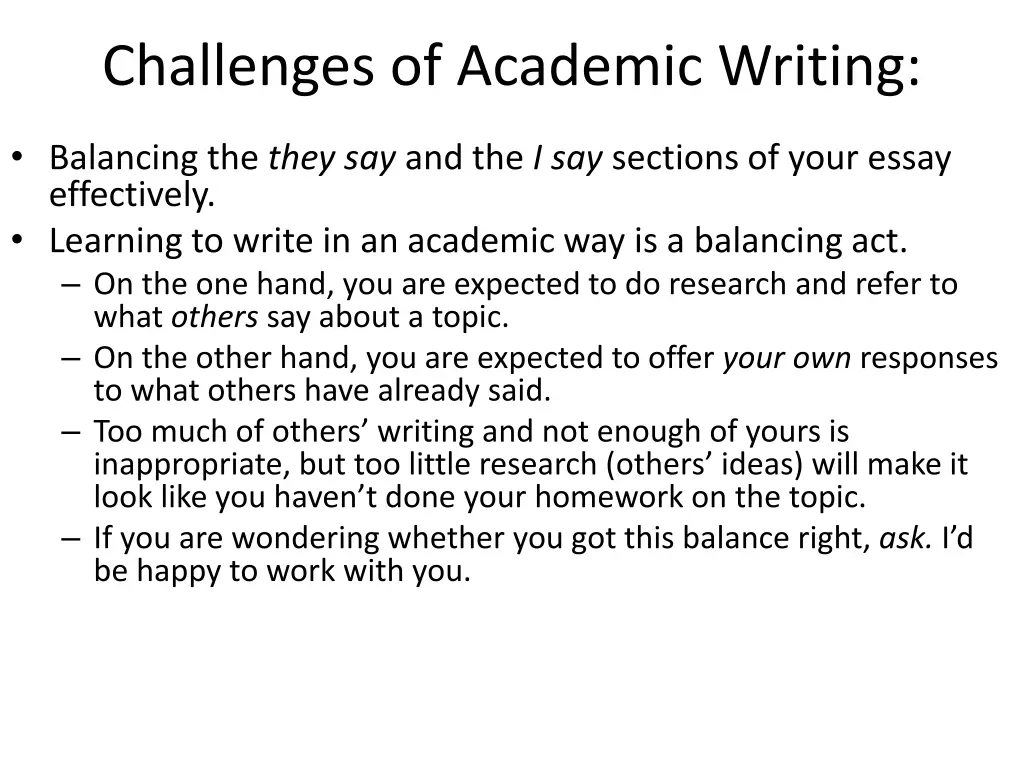 challenges of academic writing 1