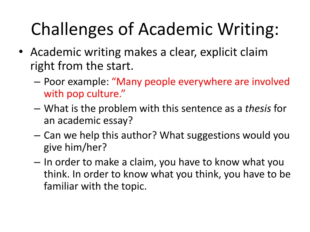 challenges of academic writing academic writing