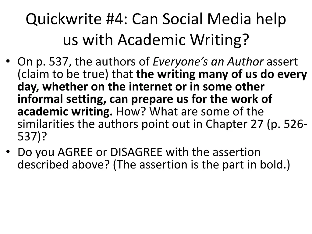 quickwrite 4 can social media help us with