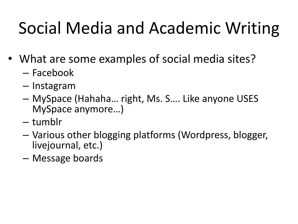 social media and academic writing