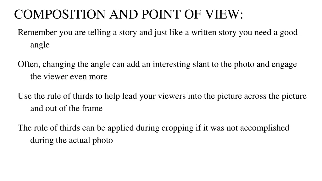 composition and point of view