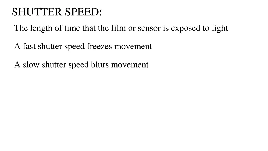 shutter speed