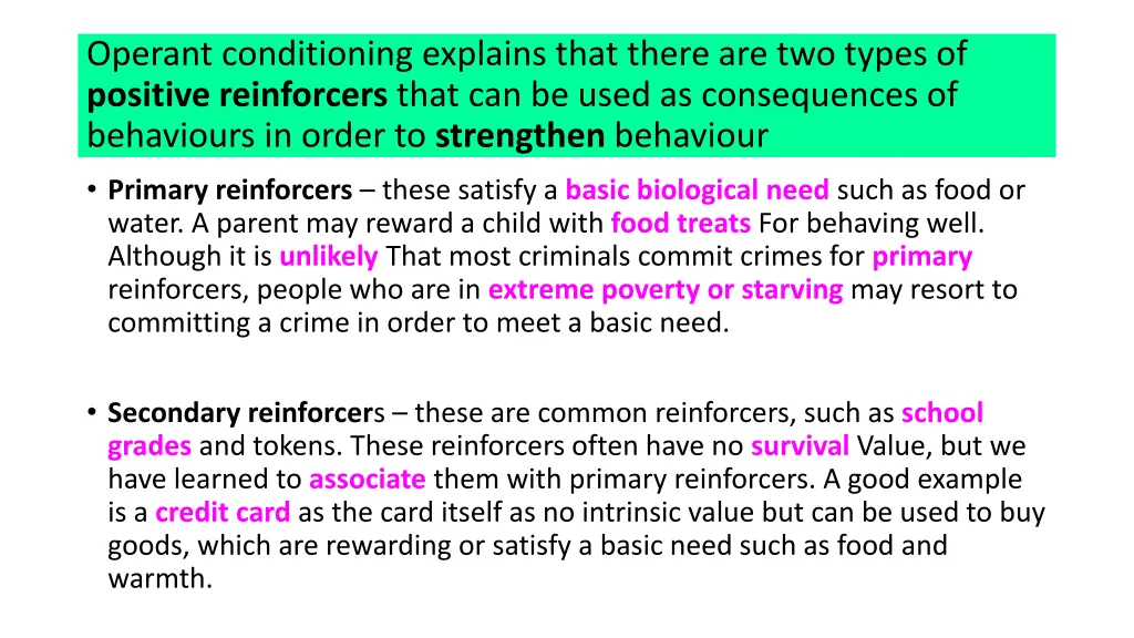 operant conditioning explains that there