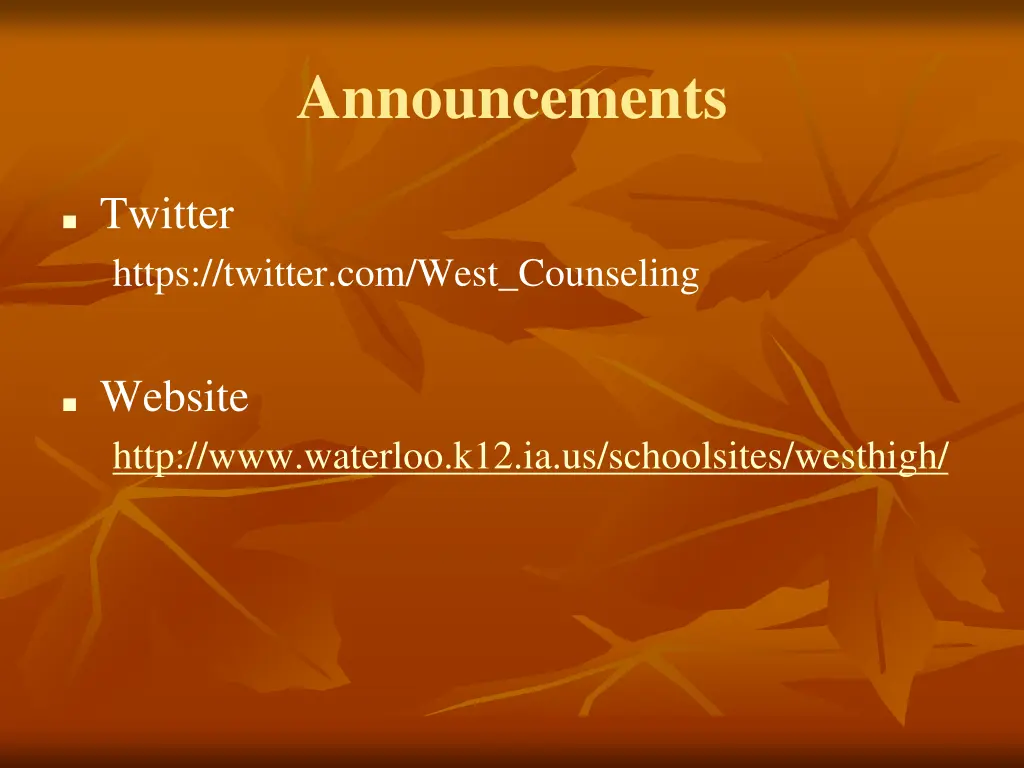 announcements