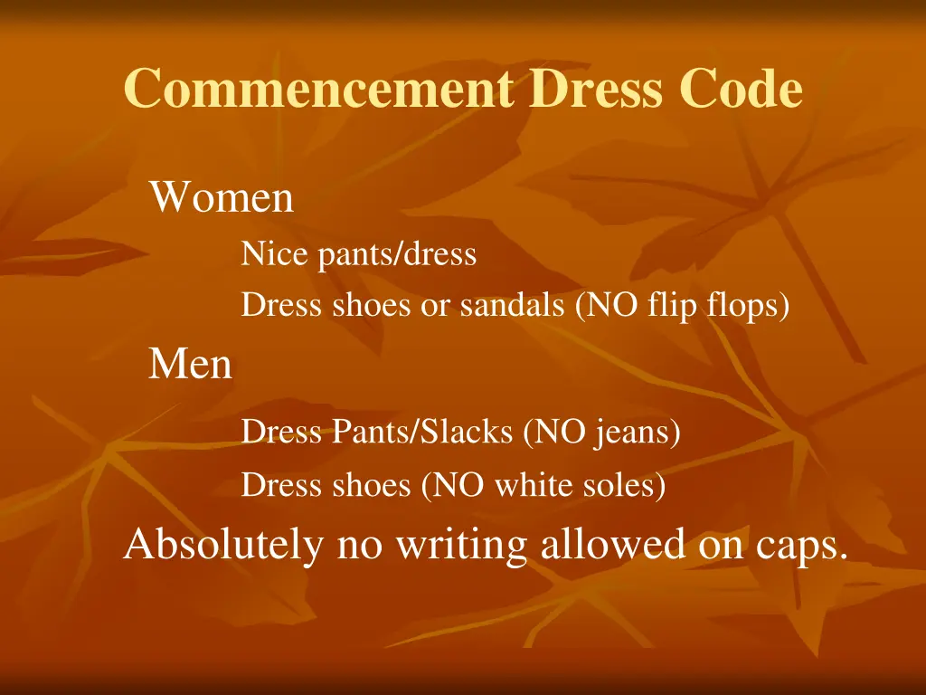 commencement dress code