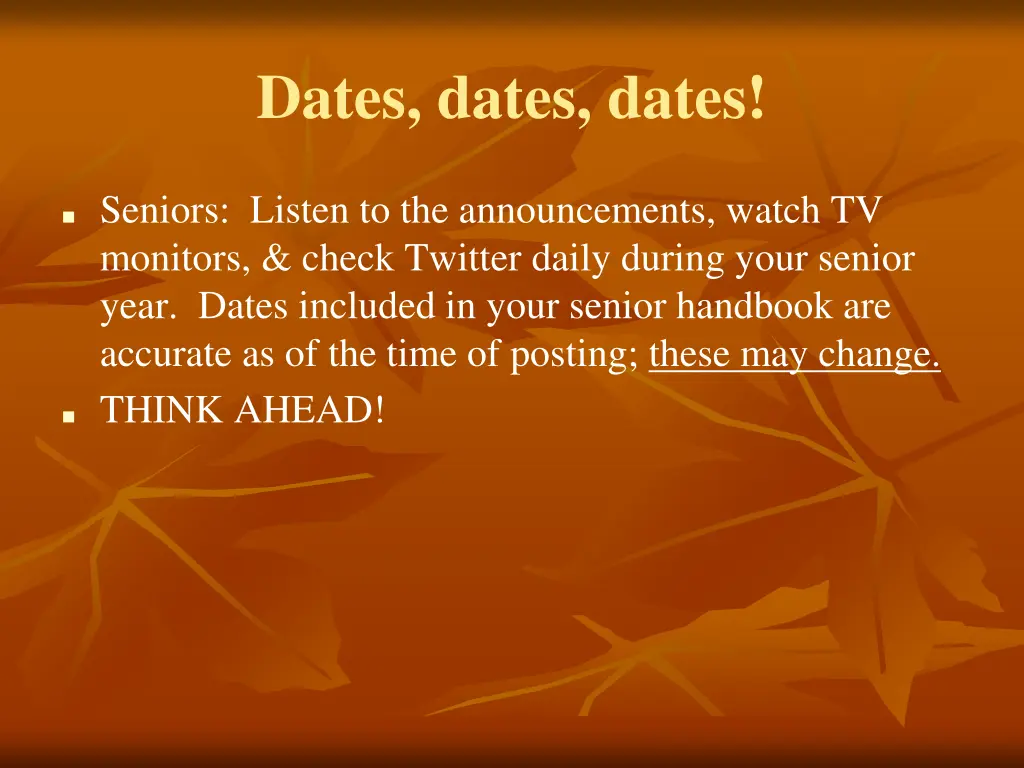 dates dates dates
