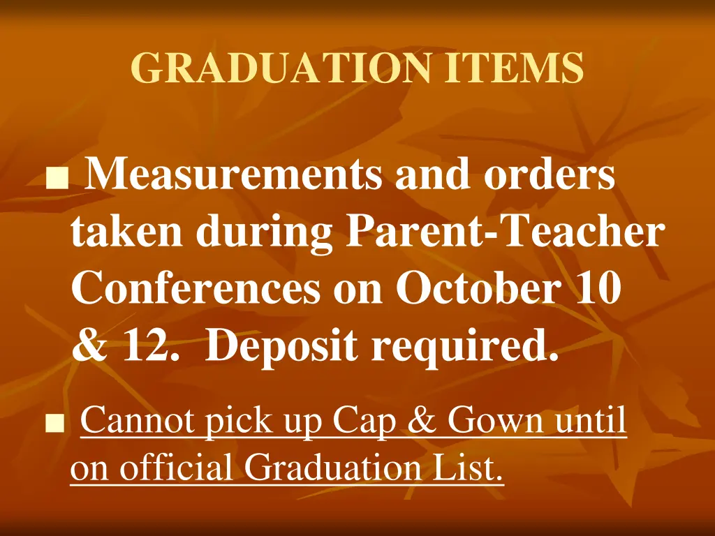 graduation items