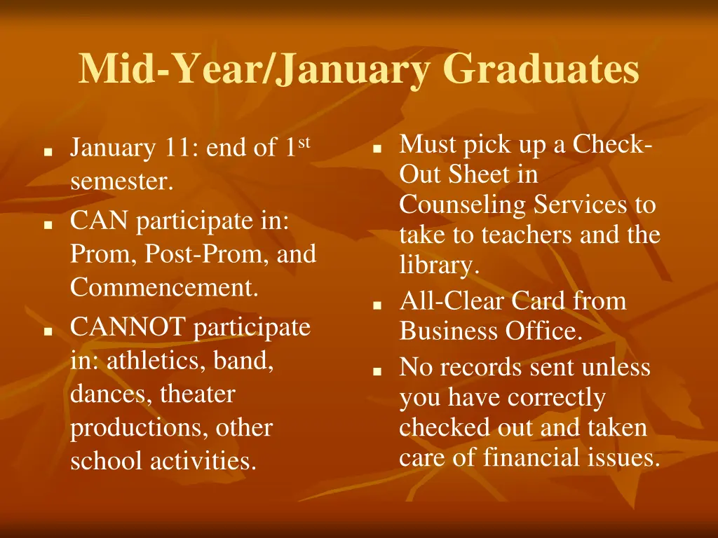 mid year january graduates