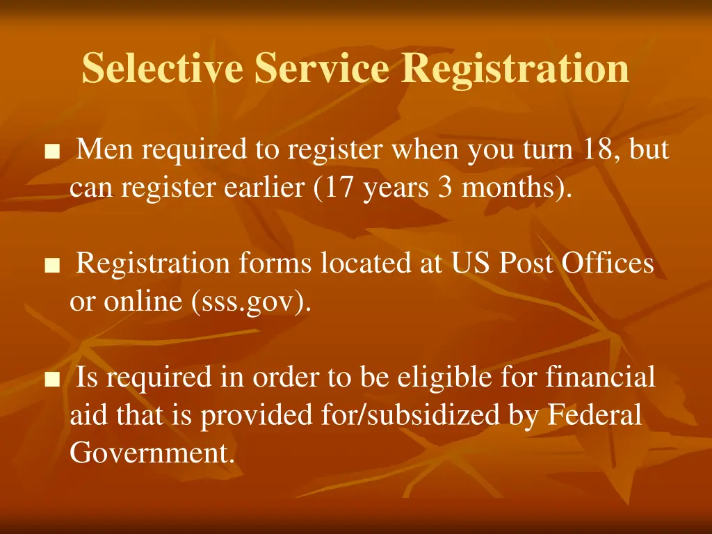 selective service registration