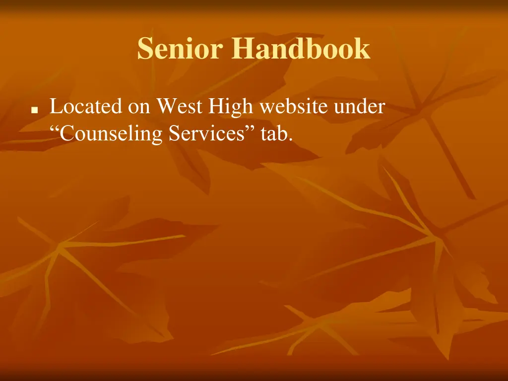 senior handbook