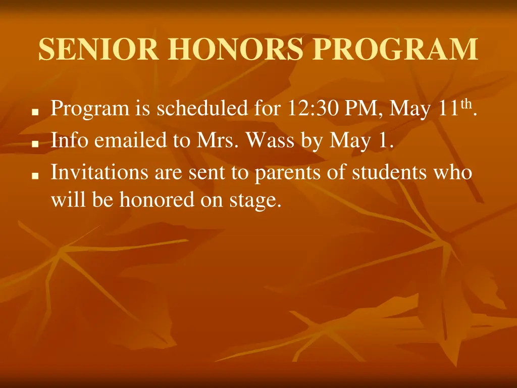 senior honors program