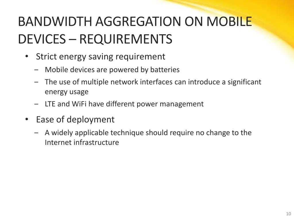 bandwidth aggregation on mobile devices 1