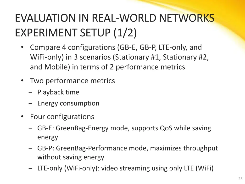 evaluation in real world networks experiment