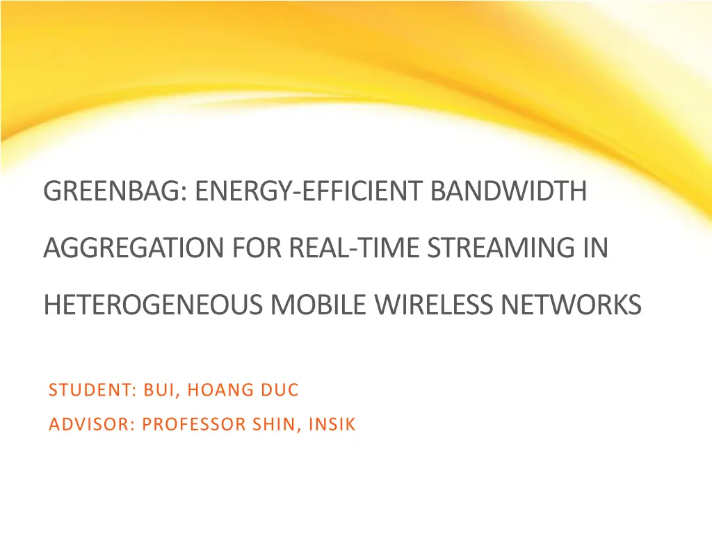 greenbag energy efficient bandwidth