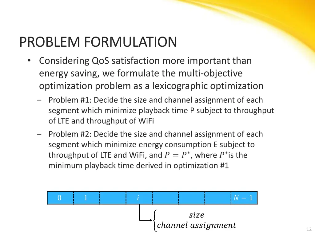 problem formulation