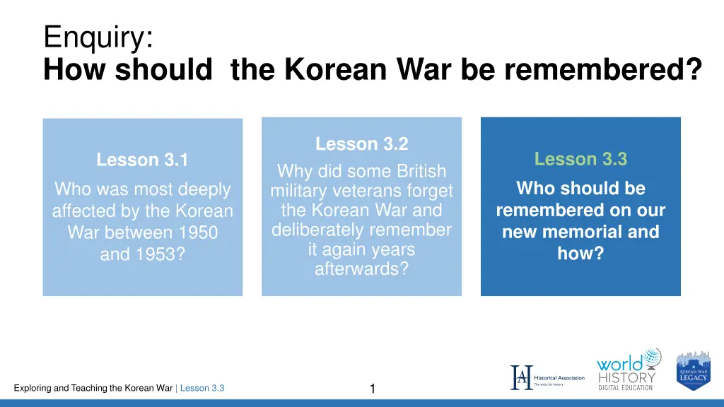 enquiry how should the korean war be remembered