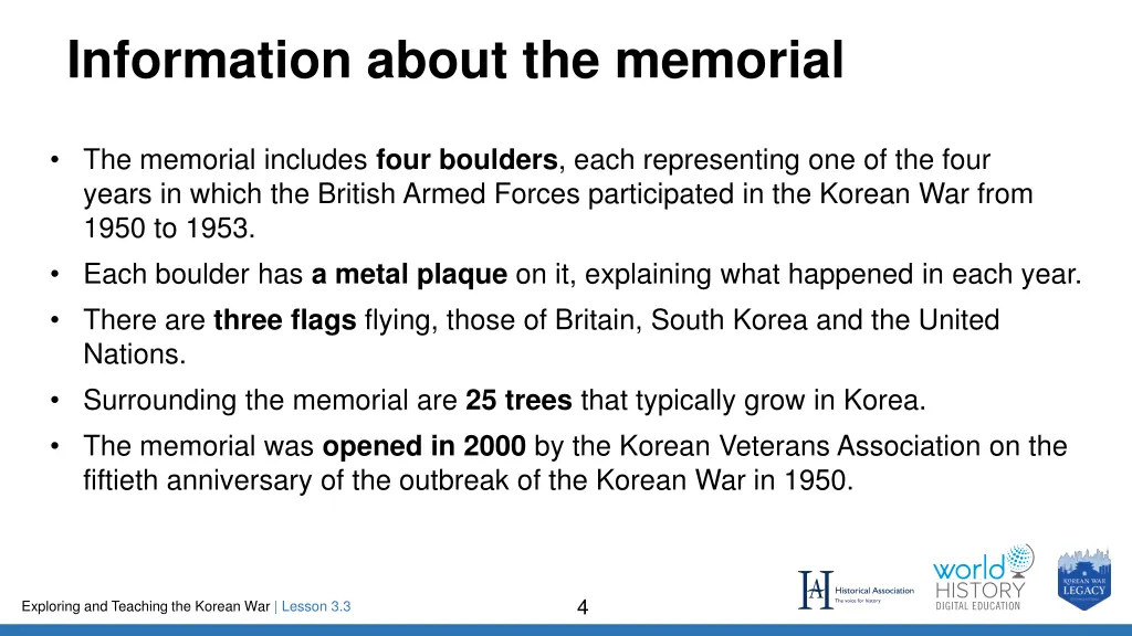 information about the memorial