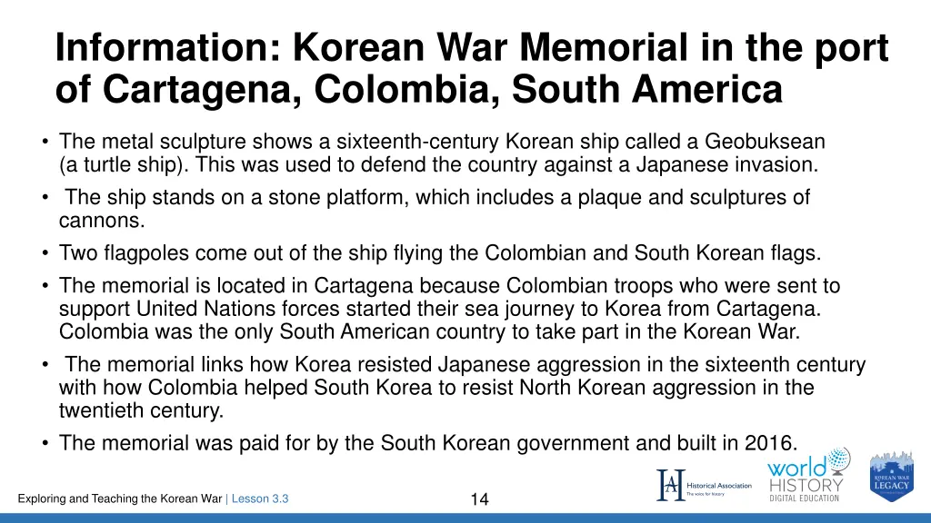information korean war memorial in the port