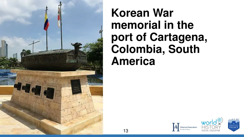korean war memorial in the port of cartagena