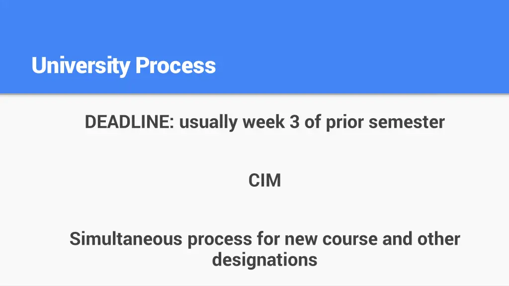 university process