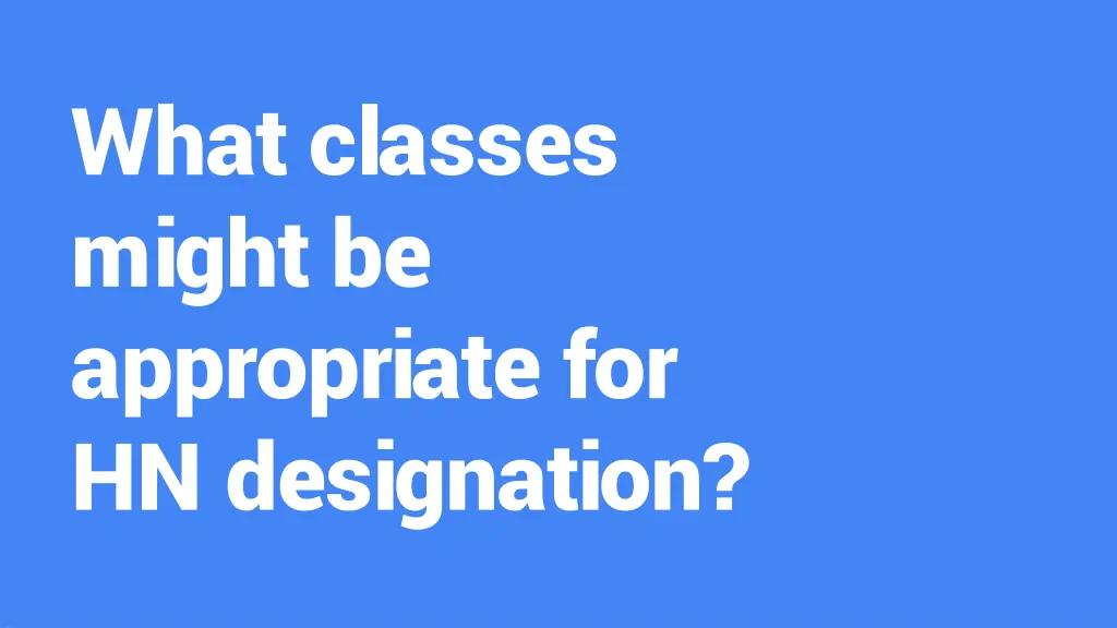 what classes might be appropriate