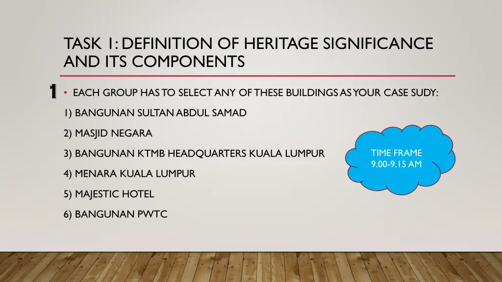 task 1 definition of heritage significance